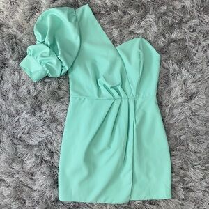DO+BE One-Shoulder Mint Dress
